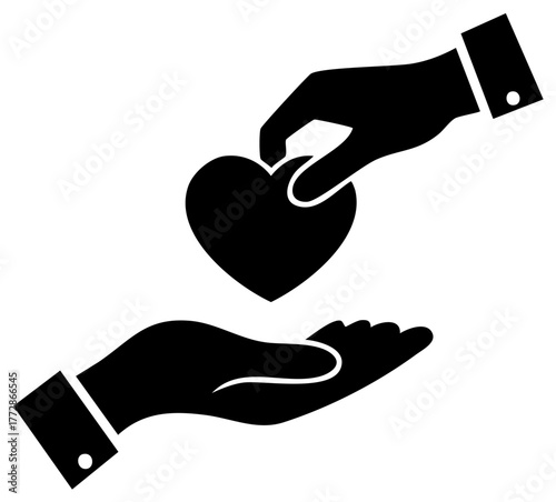 Giving and Receiving a Heart Symbol Between Hands