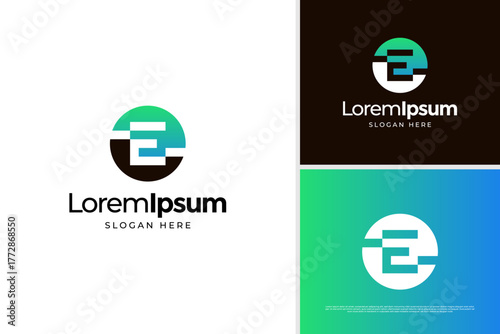 Abstract letter E architecture icon logo design template