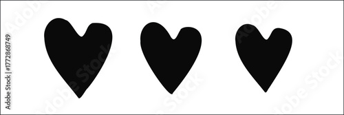 Various simple red vector heart love icon. Various simple red vector heart love icon. Vector illustration.