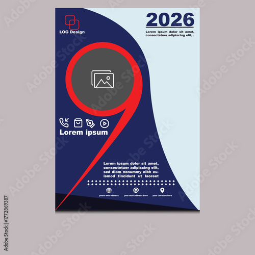 Modern Corporate Flyer Template Design 2026 – Abstract Business Poster Layout