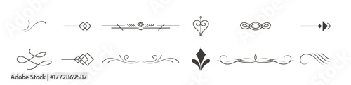 Elegant abstract design elements.vintage border elements set. Decorative swirl, flourish, and underline vector collection for elegant design. Vector illustration.