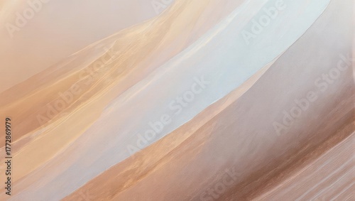 Abstract brush strokes in warm neutral tones create a textured background.
