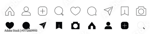  Flat Instagram icons notifications set. Social media Instagram bubble icon. Like, follower, notification and comment set button. Like, Comment, Share, Save. Web Flat Icon. Vector illustration.