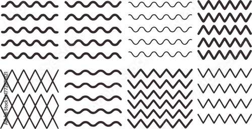 Dark wavy zigzag diamond line patterns lines