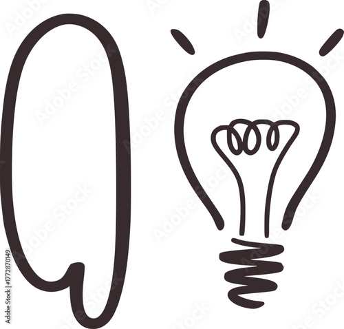 Speech bubble lightbulb idea concept vector