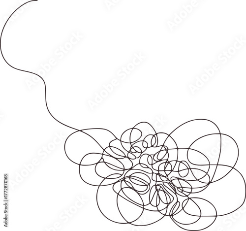 Swirling line art on white abstract background