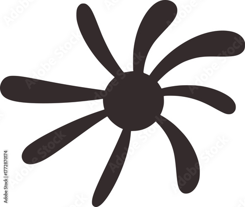 Stylized dark gray starburst flower shape abstract