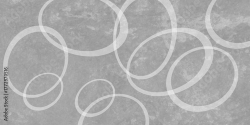 White abstract background with white circle rings in faded distressed vintage grunge texture design. Geometric grey textured abstract modern background - stock illustration.Grunge abstract background
