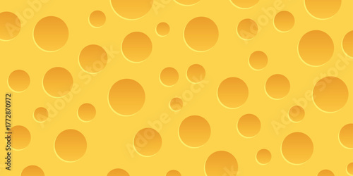Seamless cheese pattern with holes, food background illustration