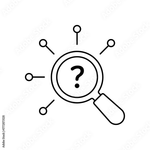 Investigate icon outline editable stroke line drawing eps