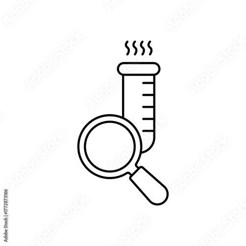 Research icon outline editable stroke line drawing eps