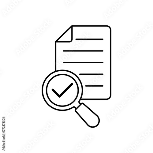 Inspection icon outline editable stroke line drawing eps