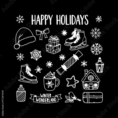 Christmas Decoration Icons and design