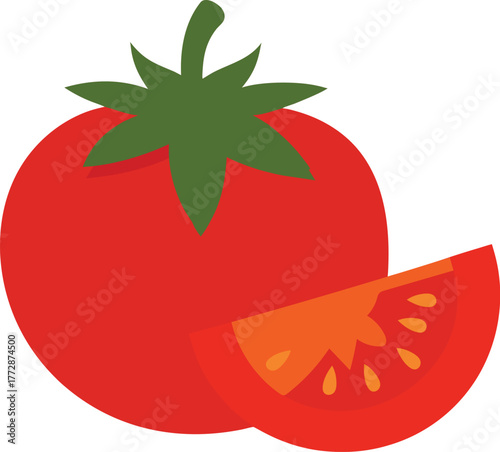 tomato with leaf