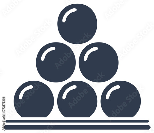 Cannon Balls Arranged in a Pyramid on Racks, Awaiting the Next Strike