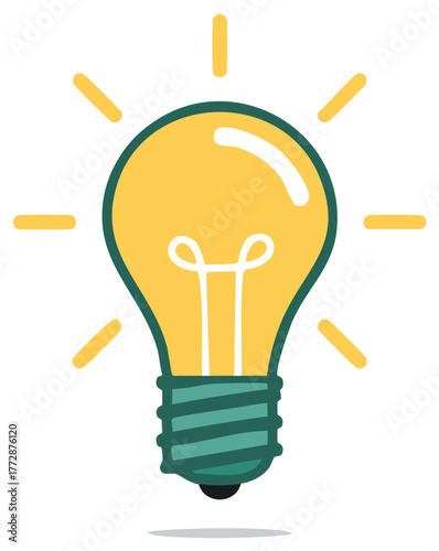 Illuminated Lightbulb Vector Illustration Idea Creativity Brightness