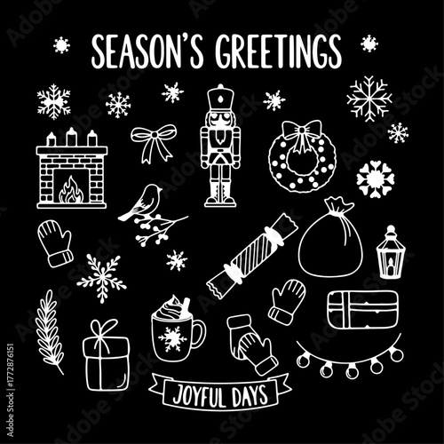 Christmas Decoration Icons and design