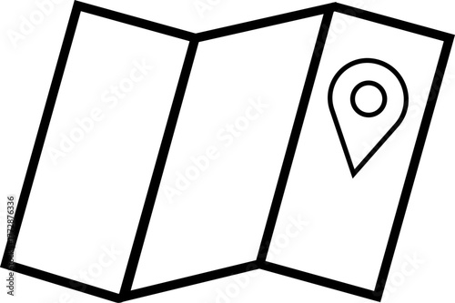 地図に位置情報ポインターを組み合わせた、ナビゲーションや検索をイメージするベクターイラスト｜ビジネス資料や観光デザインに最適