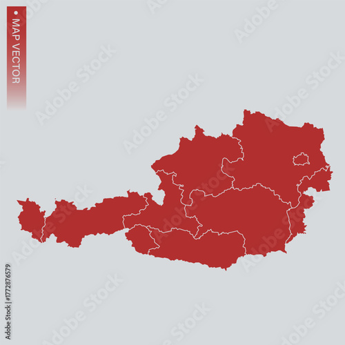 Canvas Print Austria map