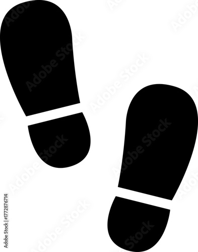 靴底の跡をイメージした、シルエット風の足跡アイコン素材｜ハイキングや地図にも使えるベクターイラスト