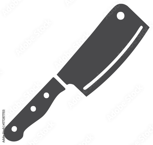 Meat cleaver solid glyph icon. Heavy duty butcher knife silhouette for kitchen and restaurant concepts