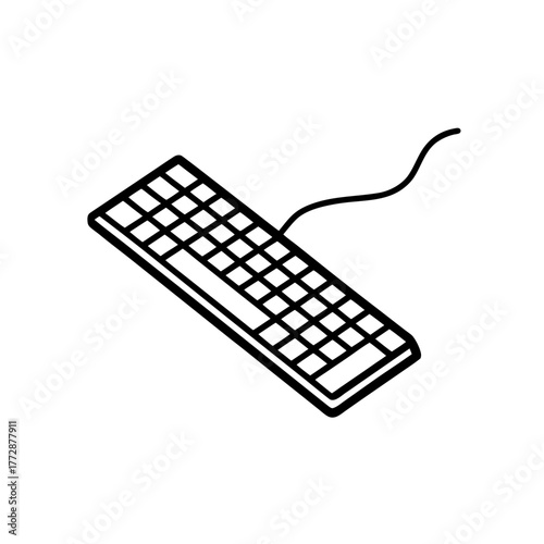 Simple outline of a keyboard on transparent background