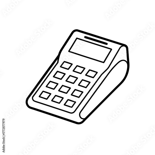 Outline of a payment terminal on transparent background