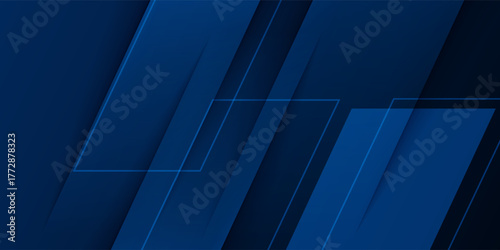 Abstract futuristic dark blue background. Overlap triangle shapes pattern design