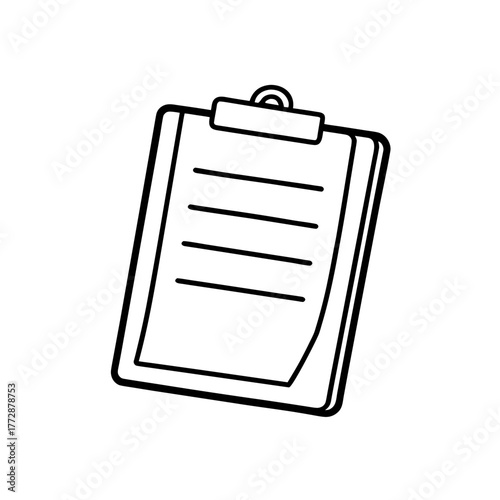 Clipboard with blank paper pad on transparent background