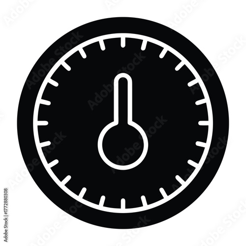 Temperature Control Dial Vector Icon Minimal Flat Design