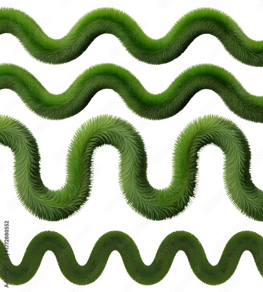 Fototapeta premium Wave green on transparent background