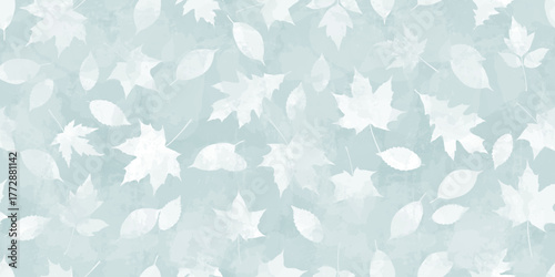 Watercolor leafs vector pattern. Fall leaves seamless print