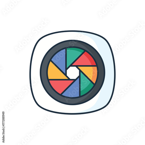 Camera Lens icon vector stock with white background
