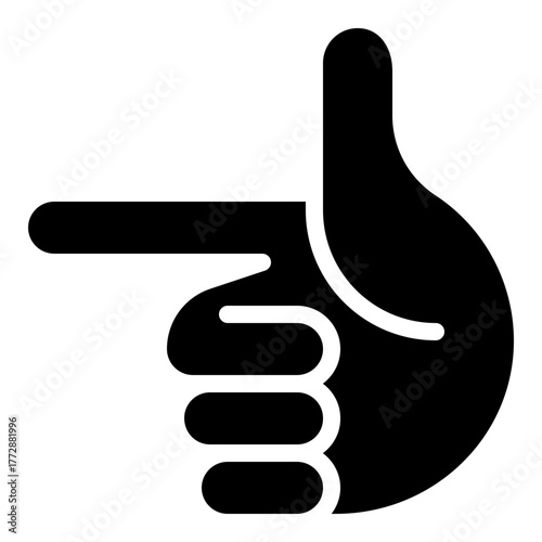 Finger Gun Icon with Solid Style