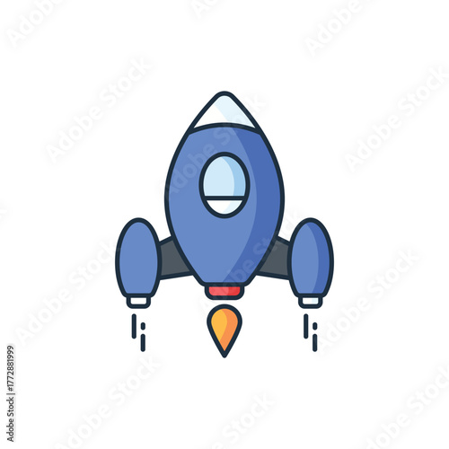 Rocket Launch icon vector stock with white background
