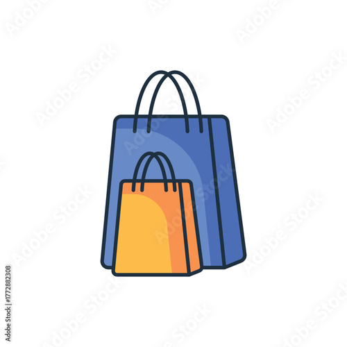 Shopping Bag icon vector stock with white background