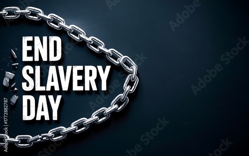 Symbolic image of broken chains representing freedom and ending slavery day