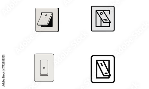 Electric light switch icon symbol representing power control and energy concept
