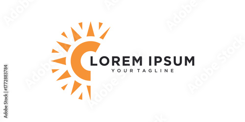 Sun heat logo design template