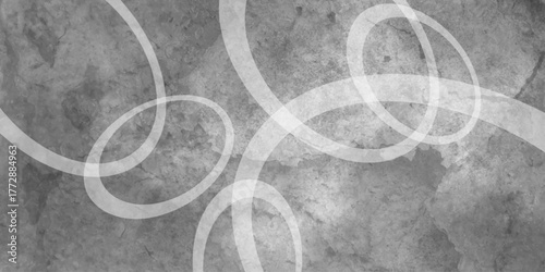 White abstract background with white circle rings in faded distressed vintage grunge texture design. Geometric grey textured abstract modern background - stock illustration.Grunge abstract background
