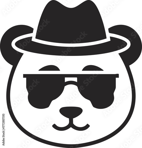 gangster panda, Tough Panda Mascot with Attitude Illustration