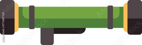 Vector illustration of a bazooka, a portable rocket launcher used by infantrymen