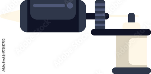 Tattoo machine with needle cartridge system for creating body art in a modern tattoo studio