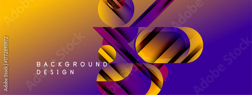 Abstract gradient background. Dynamic layers create depth, vibrant colors blend smoothly. Modern design element for digital projects.