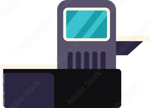 Airport check in counter offering self service check in for passengers traveling by airplane