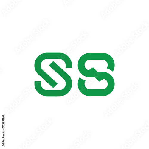 Modern green double s letter mark logo design simple and elegant business branding identity vector