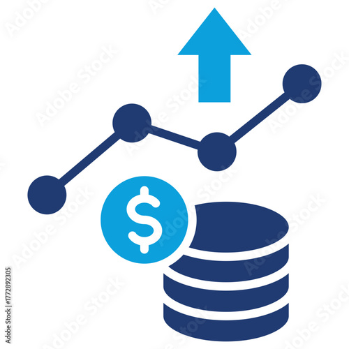 Revenue Flat Blue Icon