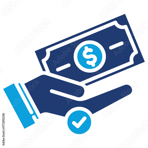 Cashback Flat Blue Icon