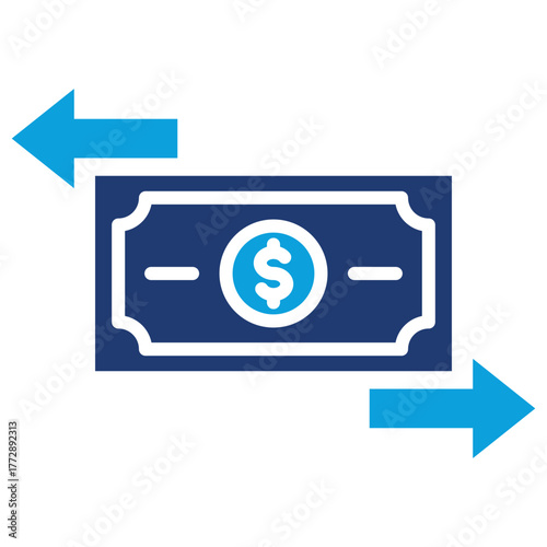 Money Flow Flat Blue Icon