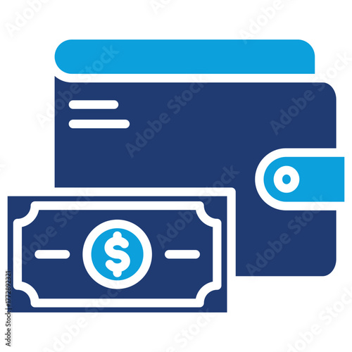 Wallet Flat Blue Icon